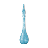 Carafe Empoli en verre bleu travaillé en remous