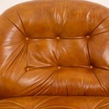 Carlo Di Carli. Leather and metal armchair. 1970s.