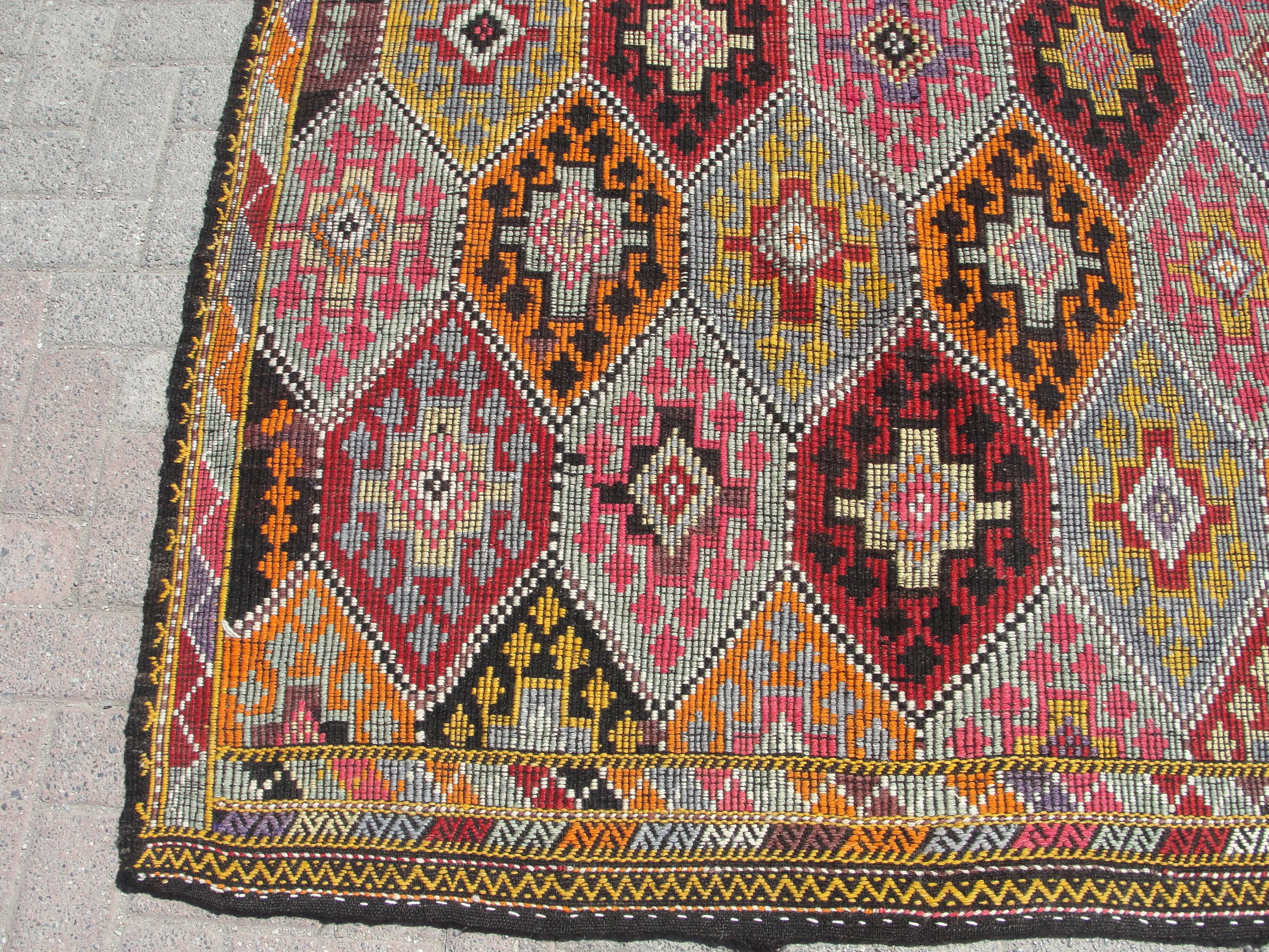 Large Kilim Rug, Vintage Rug, Home Decor rug, Turkish Kilim