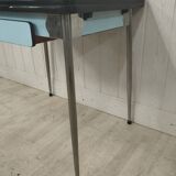 Blue formica table 2 chairs 1 mdj stool