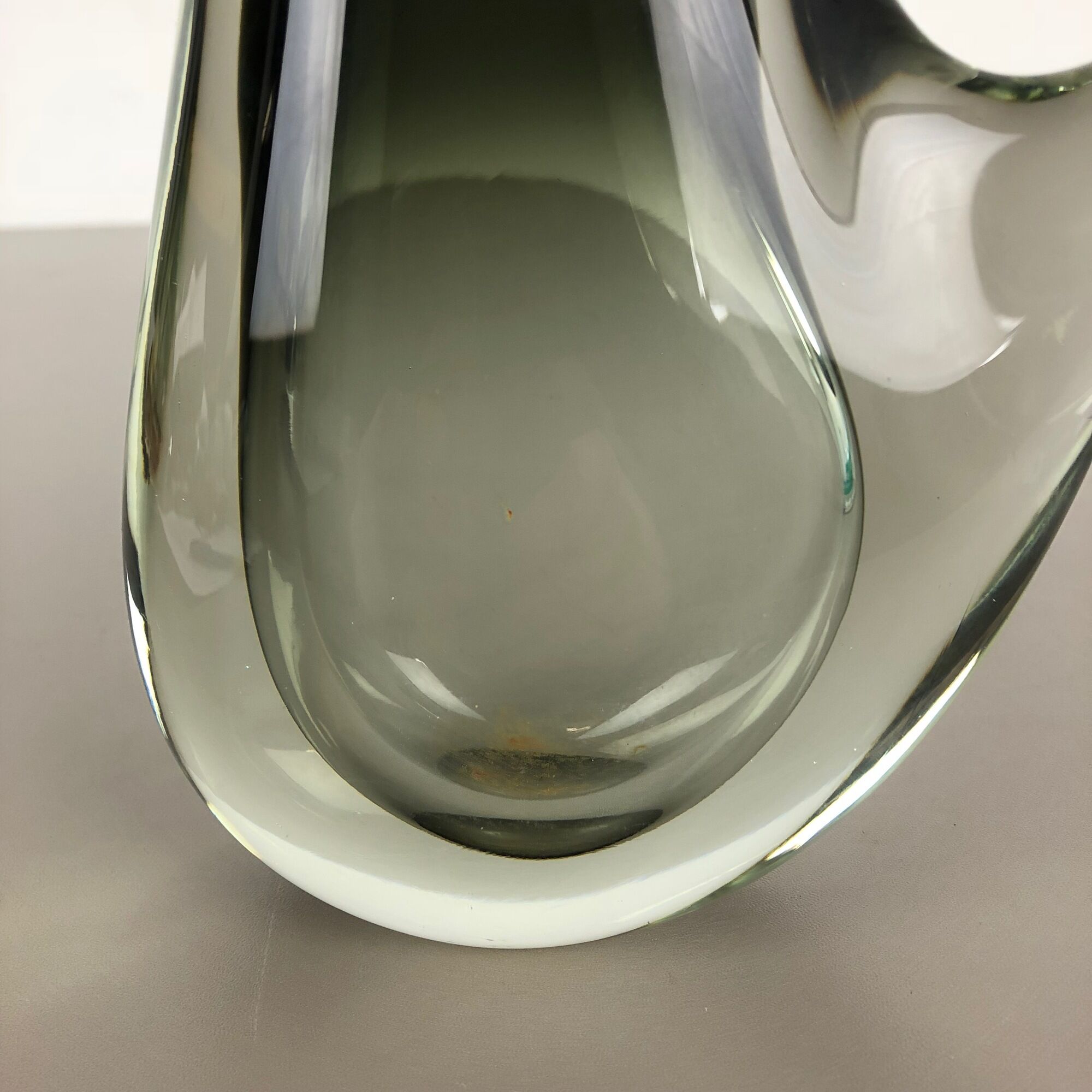 Multi-Color Heavy Large Murano Glass Sommerso Vase, Italy, 1970s