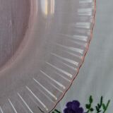 6 hollow plates glass pink Arcoroc