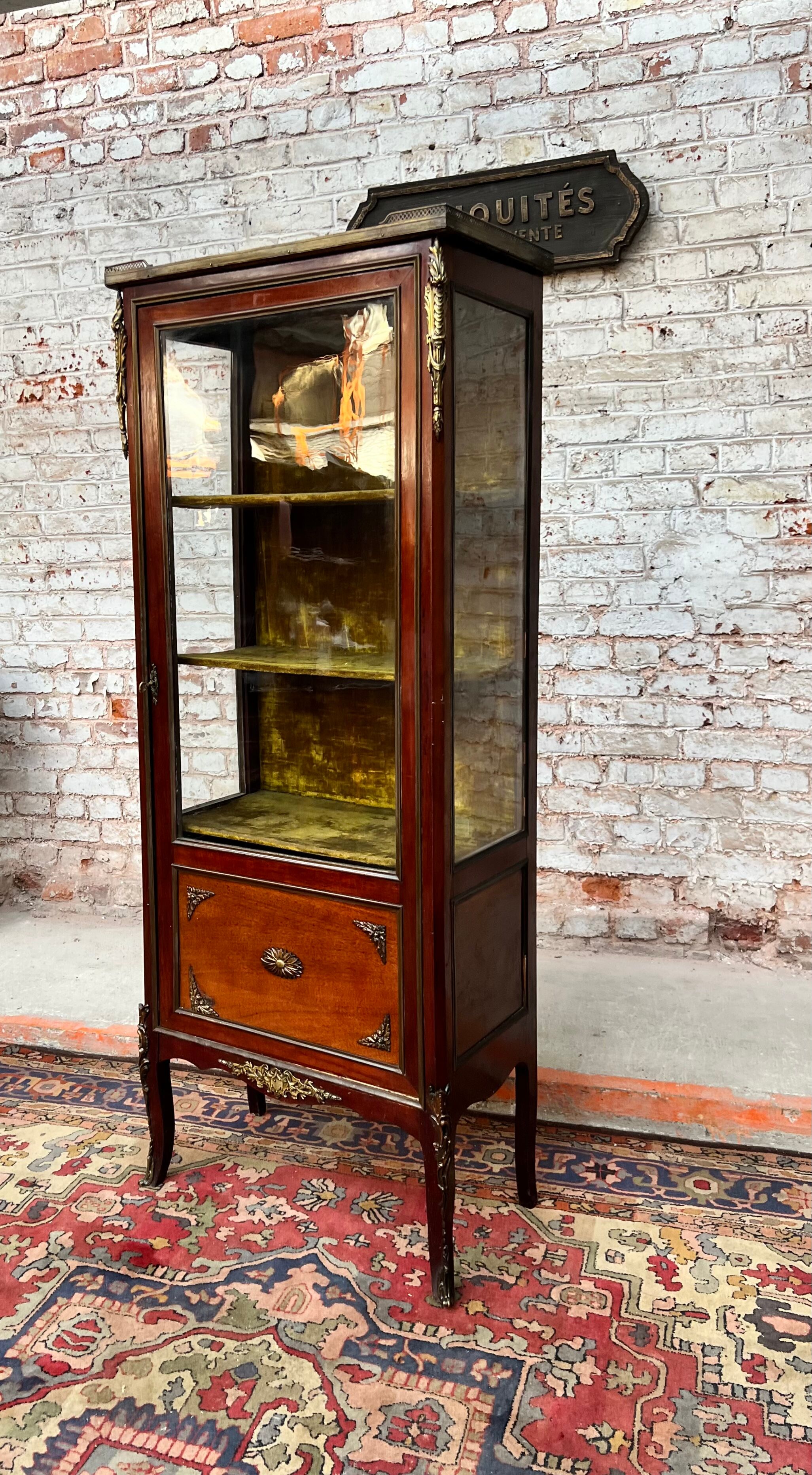 Mahogany showcase Louis XVI XIX style Century