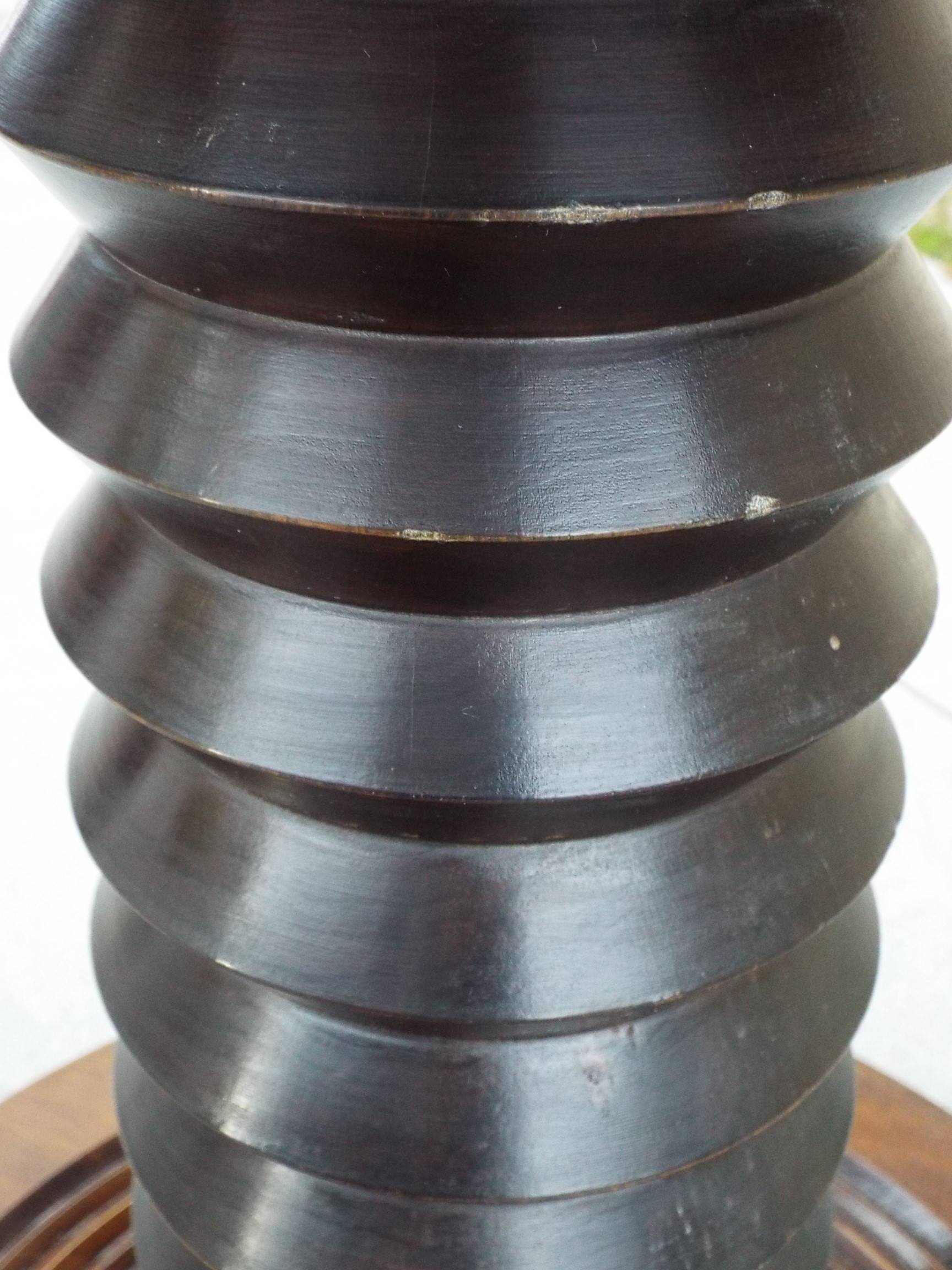 Round side table in turned wood