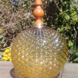 Globe pendant lamp glass Empoli vintage 70s