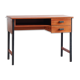 60s modernist style desk in black and mahogany laqué wood
