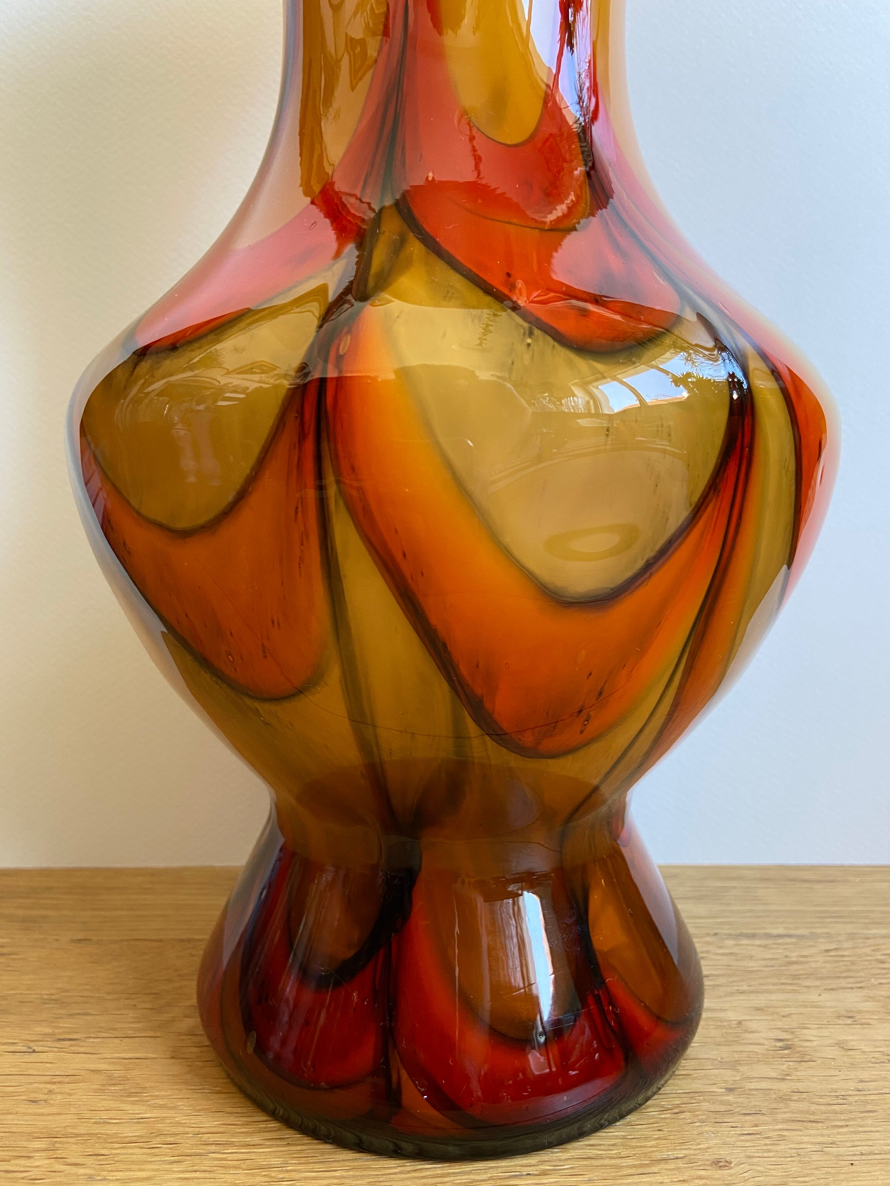 Glass paste vase 70s