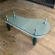 Glass and organic wood coffee table