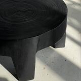 Coffee table en bois massif monoxyle noir