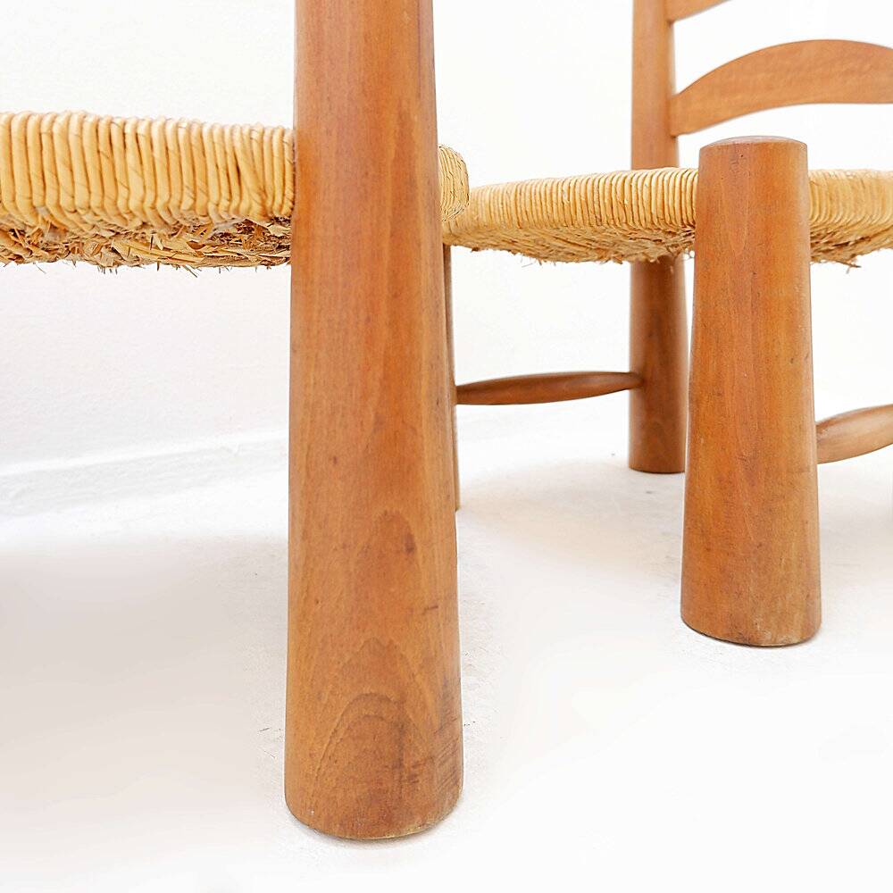 Pair of low brutalist chairs in the style of Charles Dudouyt - 1960s