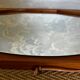 Wall mirror with brass detail and leather mounting, Vetreria Andreini, Ravenna, Italy, 1950s