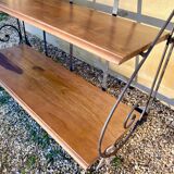 Wrought iron folding shelf