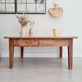 Low wooden farm table and drawer
