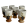 Set of 6 vintage ceramic footed coffee cups – artisanal style