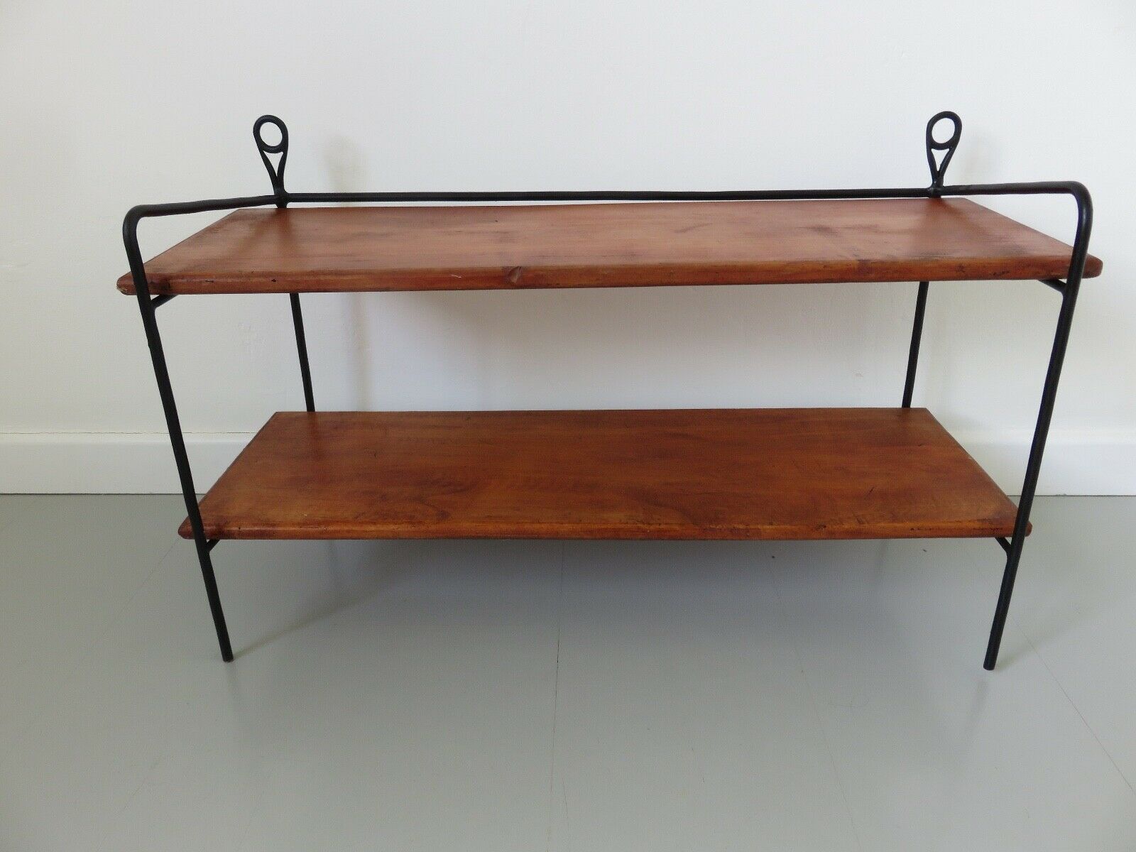 Scandinavian wood and metal shelf 60s 70s