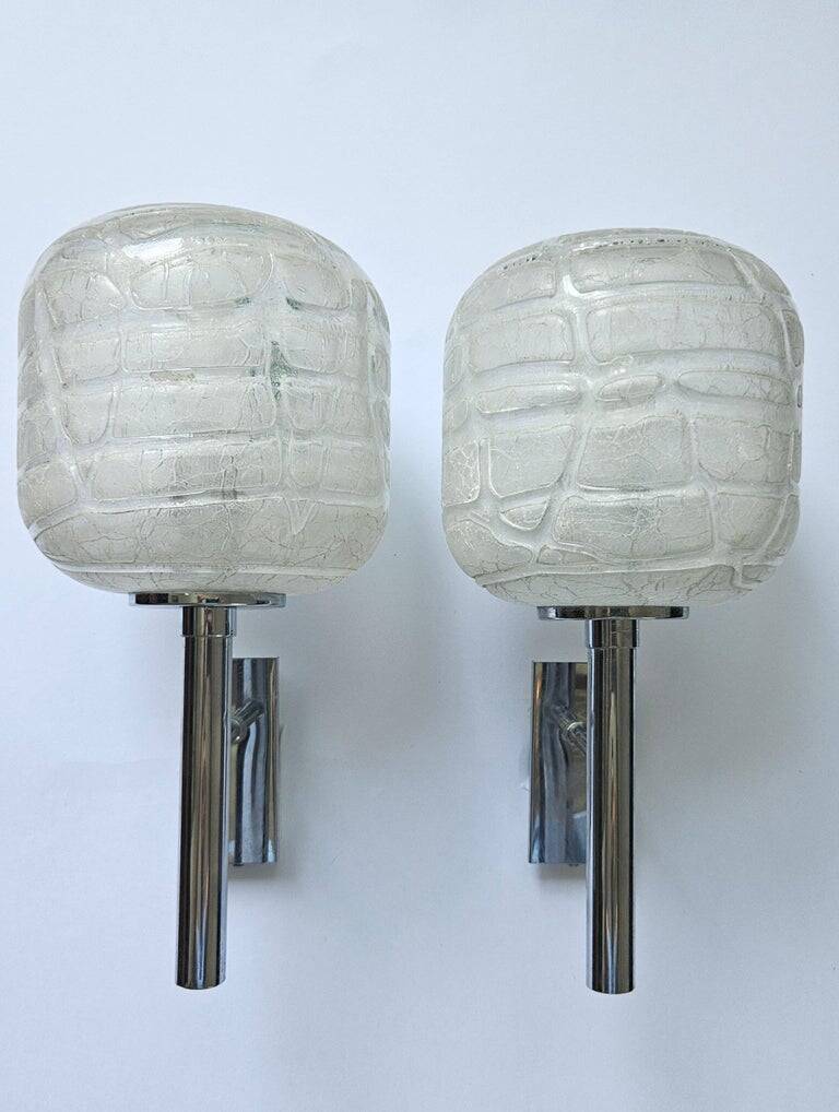 Pair of Rare Midcentury Wall Lamps Doria Leuchten, Germany, 1970s
