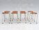 Vintage Dutch stools in plywood, 1970s, set of 8