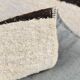 Beige & Black Striped Pattern Vintage Kilim Rug, 74x351 Cm