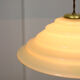 Mid-century Yellow Glass & Brass Pendant Lamp