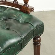 Green cow leather Chesterfield office chair / side chair in English style