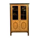 Louis XVI library stamped in marquetry of noble woods around 1800
