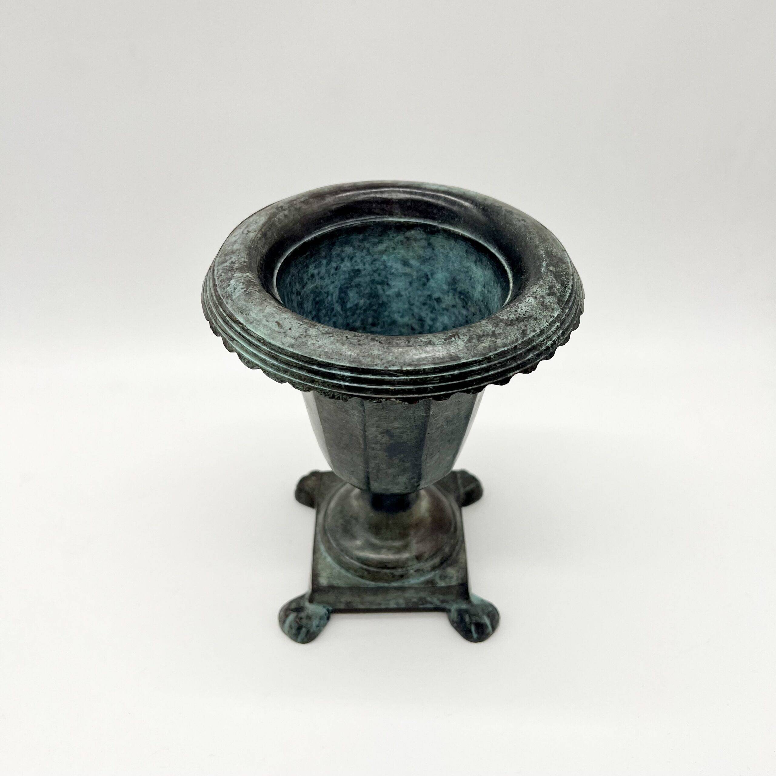 Pair of "Médicis" vases in verdigris – 1950s