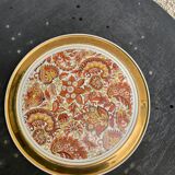 Faience trivet, cashmere pattern centerpiece, vintage 1960, stamp B france