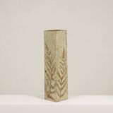 Brutalist stoneware vase with a plant motif. 1970s.