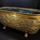 Antique Brass Jardinière – Repoussé Cherry & Leaf Décor – c.1900