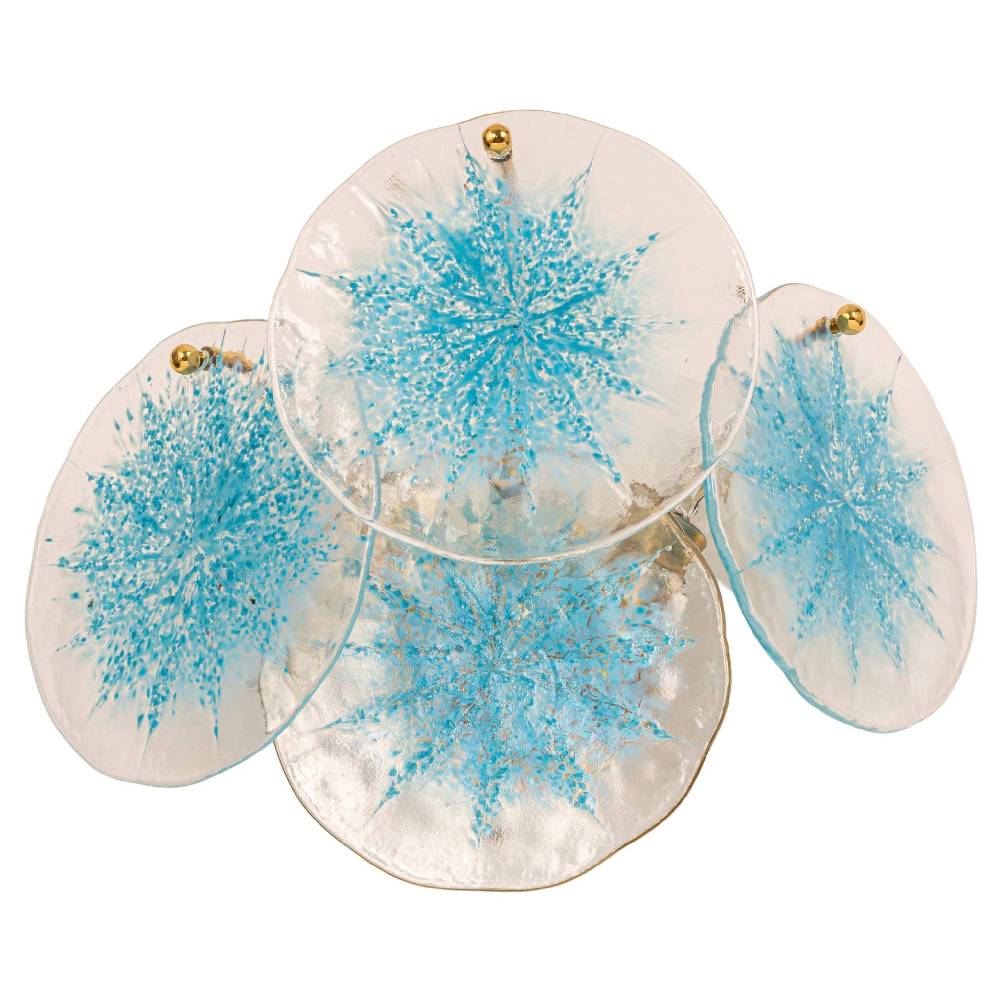 Blue Glass Disc Wall Light Vistosi, Italy, 1960s