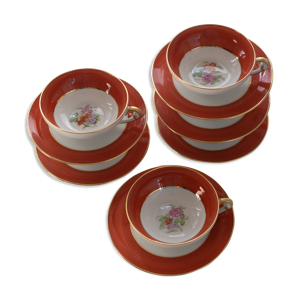 6 tasses porcelaine de Limoges