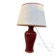 Grande lampe à poser rouge bordeaux et dorée style vase
