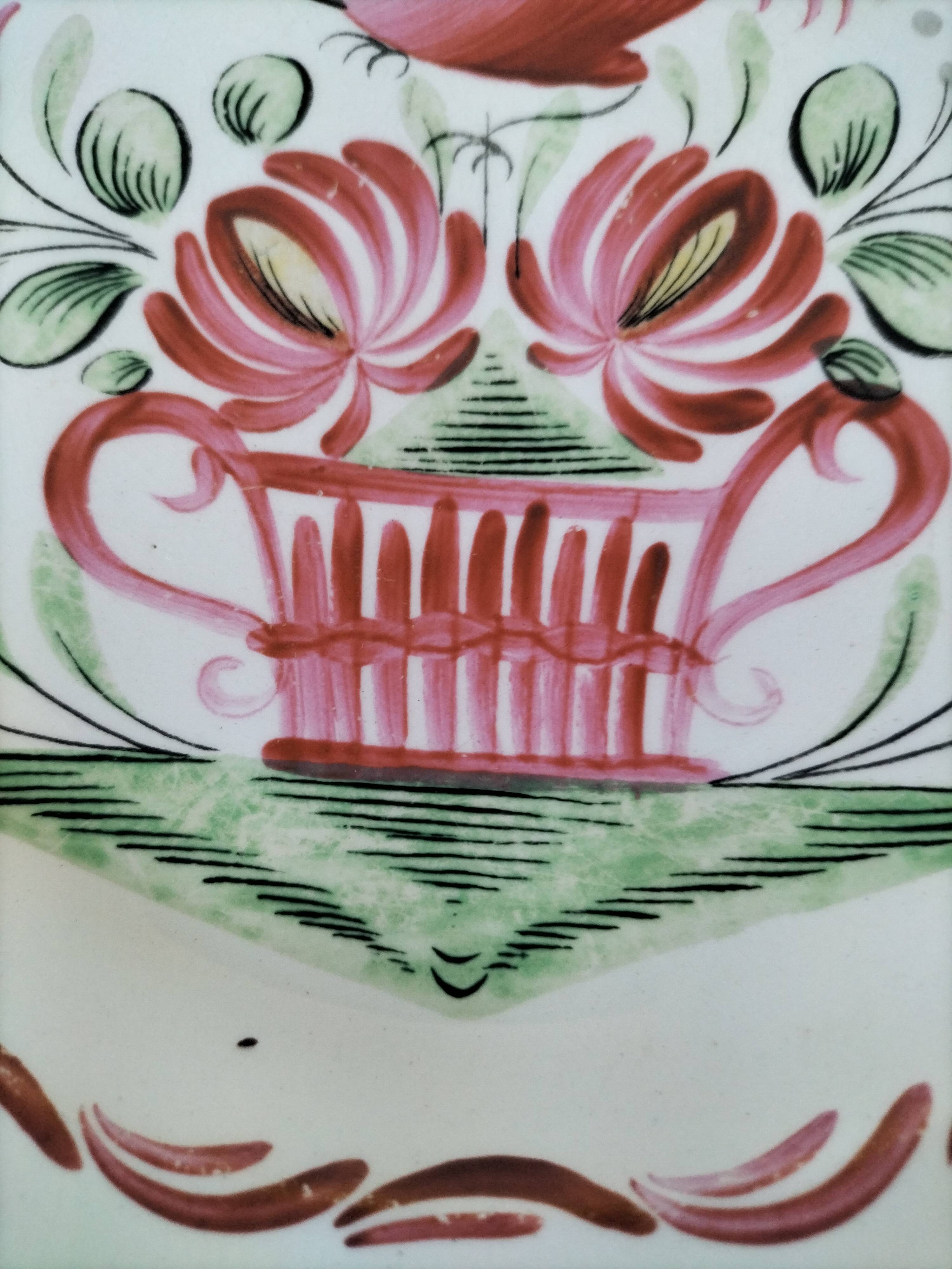 Antique plate with rooster – Keller & Guérin Lunéville