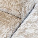 Beige chenille sectional sofa, 3 pieces, 1970s