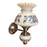 Antique Targetti Style SANKEY Wall Light Chrome Metal + Opaline Flower Decor