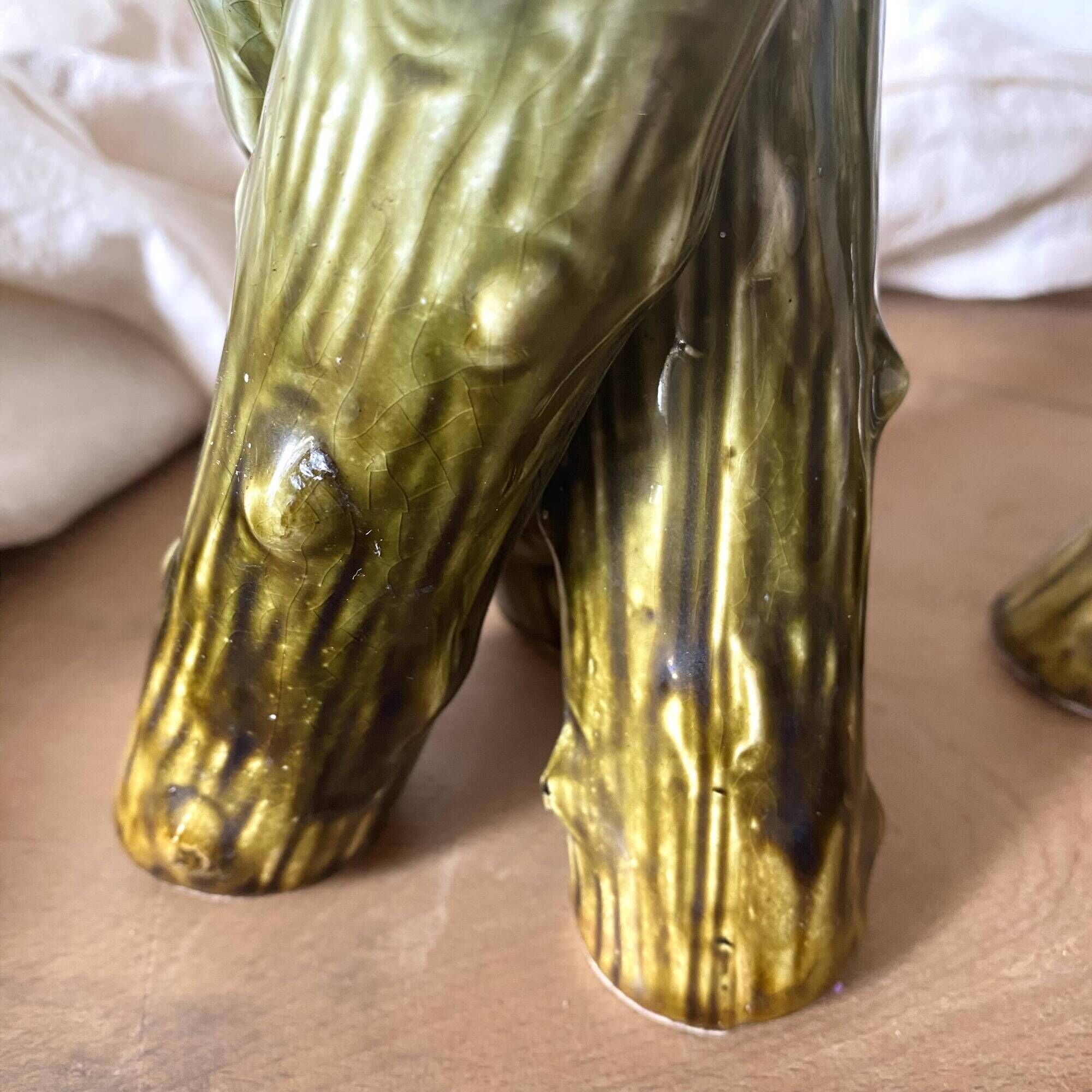 Pair of Art Nouveau branch slip vases