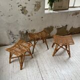 Set 3 rattan stools