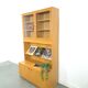 Tall LP display cabinet with glass doors and magazine shelf from Sweden