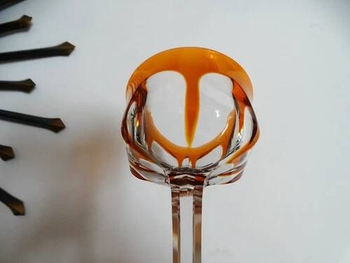 Baccarat "malmaison" orange double crystal wine glass - 19 cm
