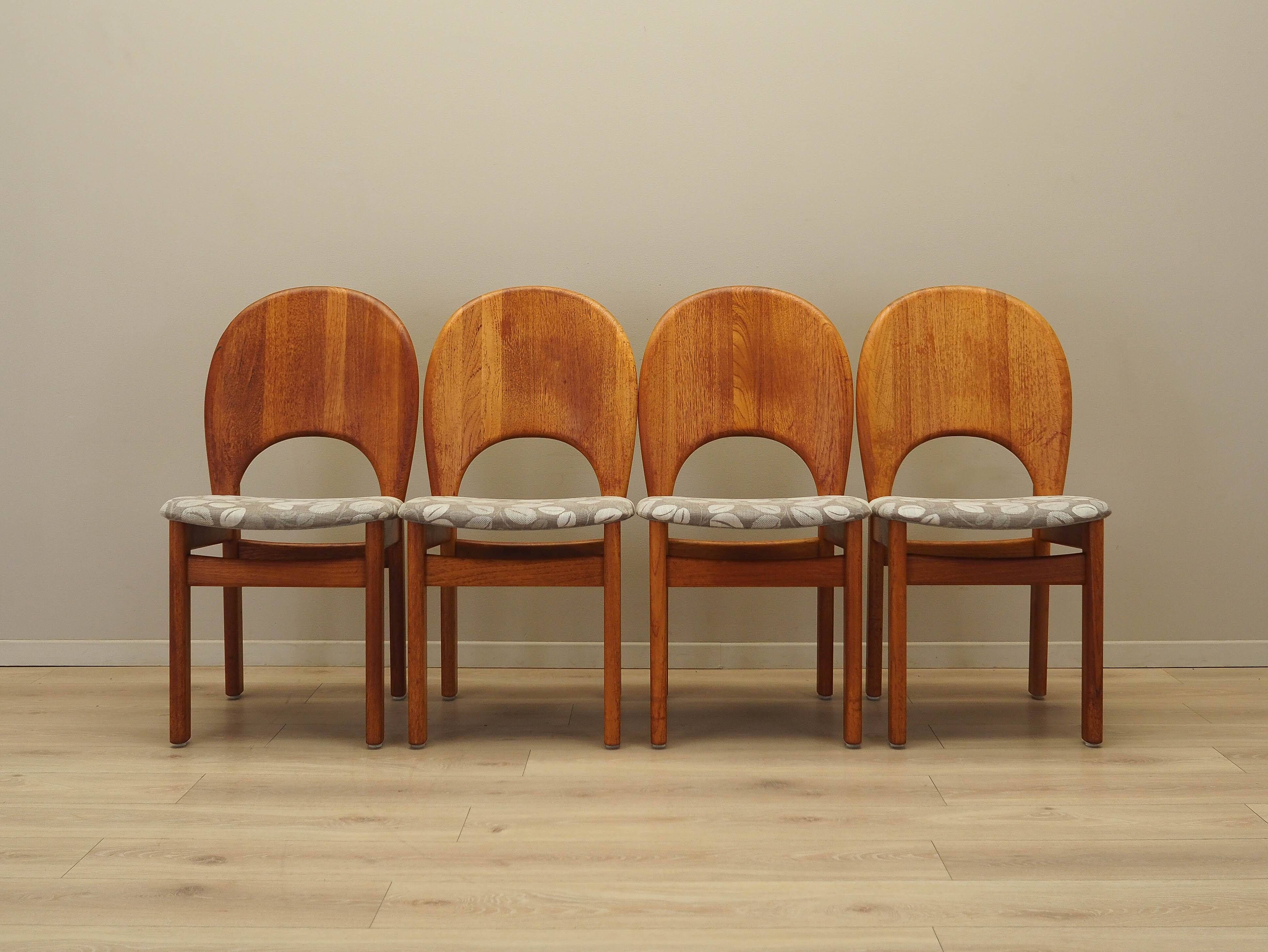 Set of four teak chairs, Danish design, 1960s, Niels Koefoed, Glostrup
