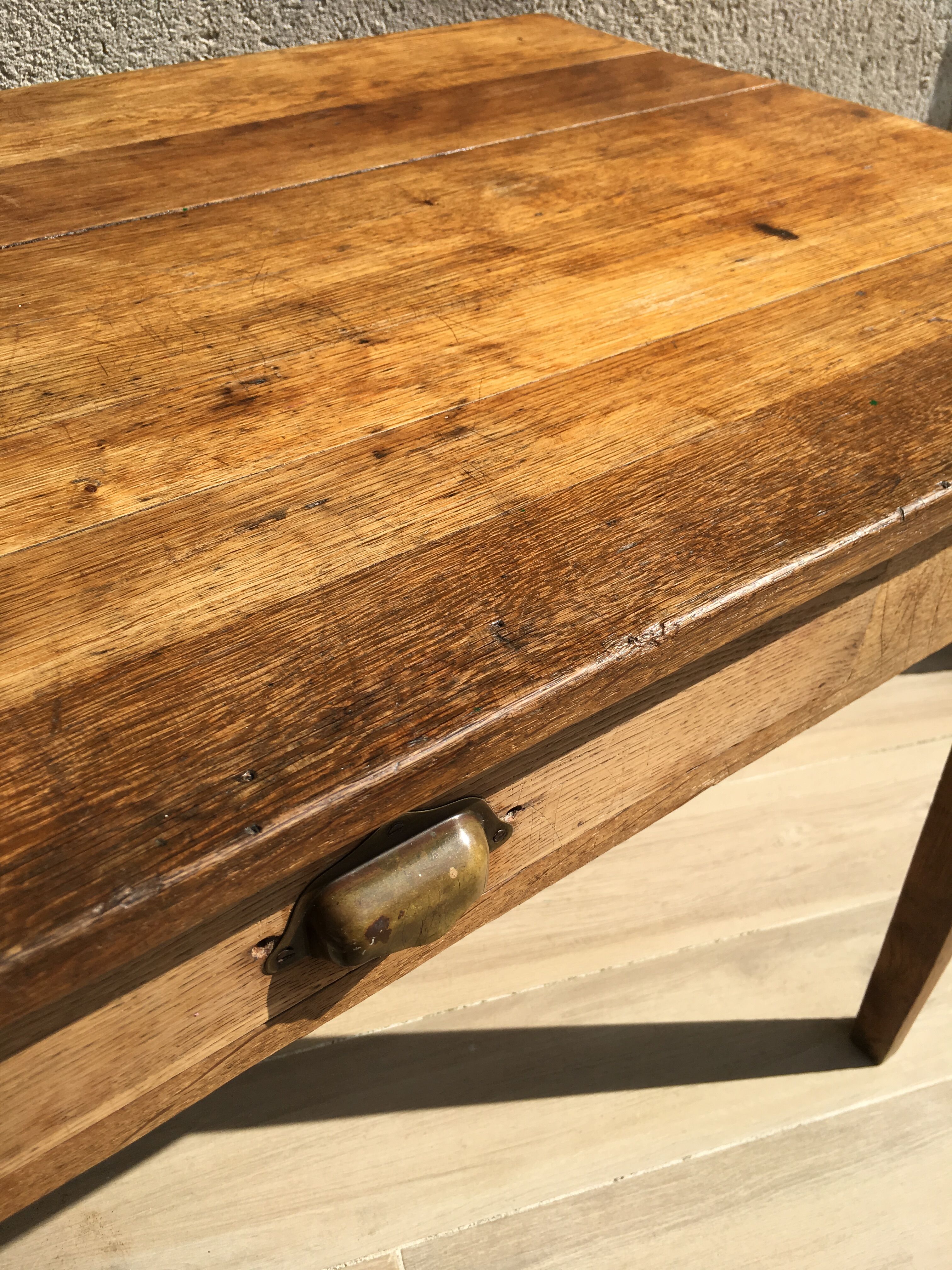 Table in solid oak, 50s