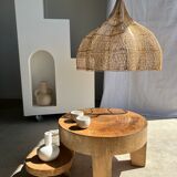 Quadripod coffee table in solid wood monoxyl natural color (dark)