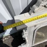 Large decorative mirror in carved wood with shabby patina