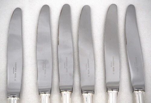 8 fourchettes et 6 couteaux de table Christofle Hotel