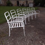 6 iron and plastic garden chairs