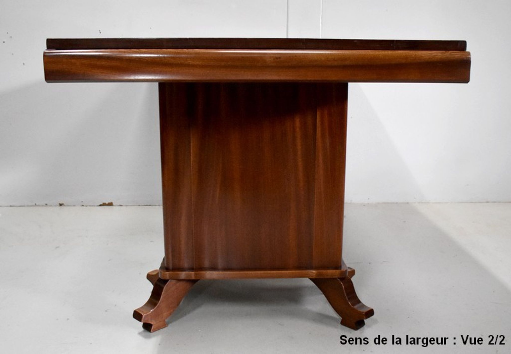 Table rectangulaire en acajou massif et plaqué 1930/1940
