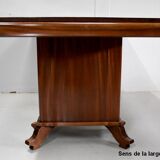 Rectangular table in solid mahogany and plated 1930/1940