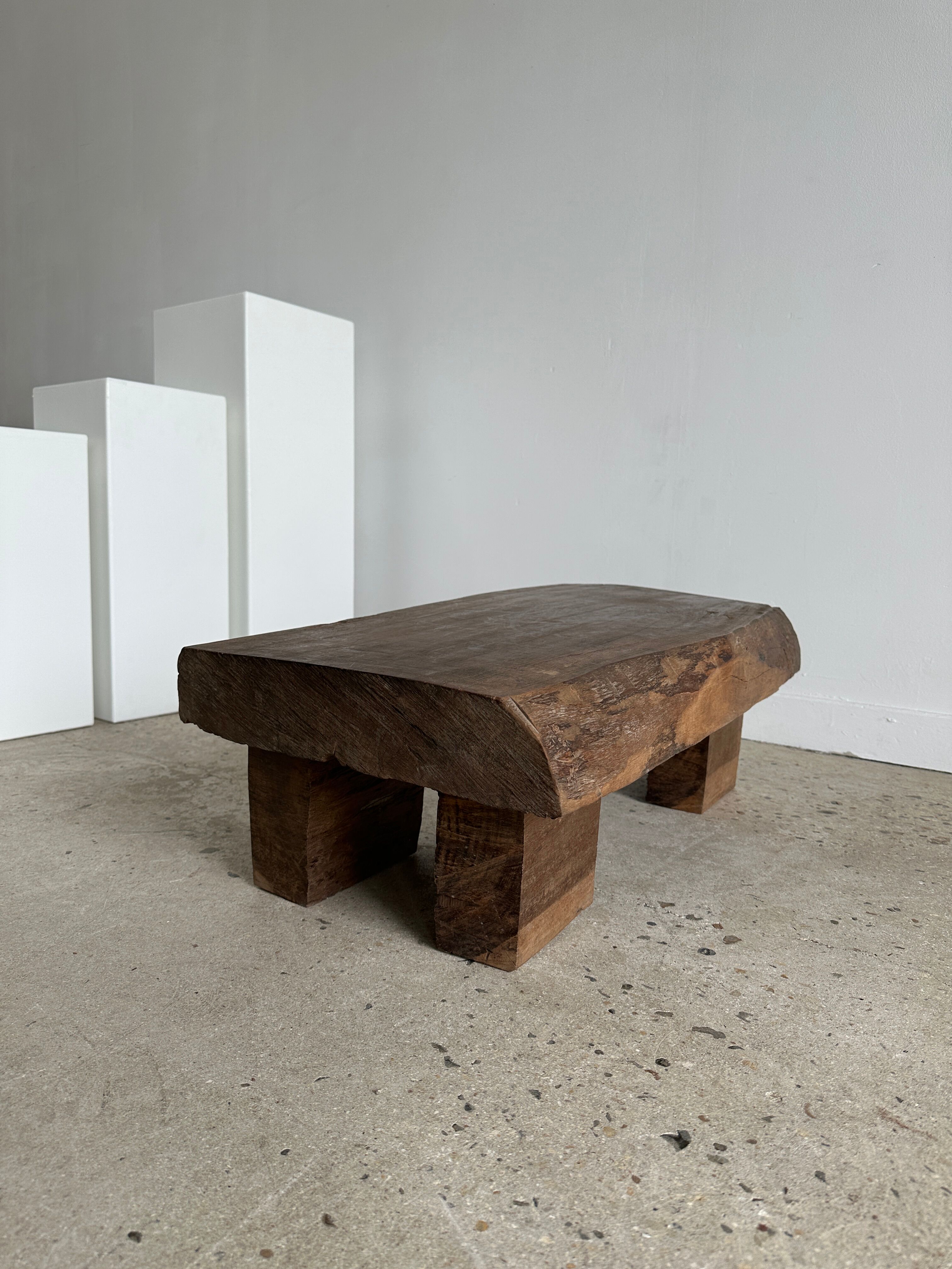 Asian solid wood quadripod brutalist coffee table H30 L81 l42