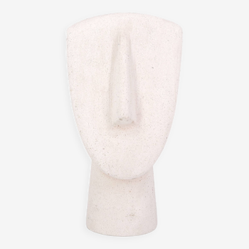 Buste cycladique minimaliste blanc en pierre