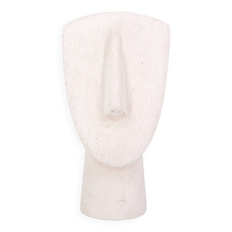 Minimalist white stone Cycladic bust